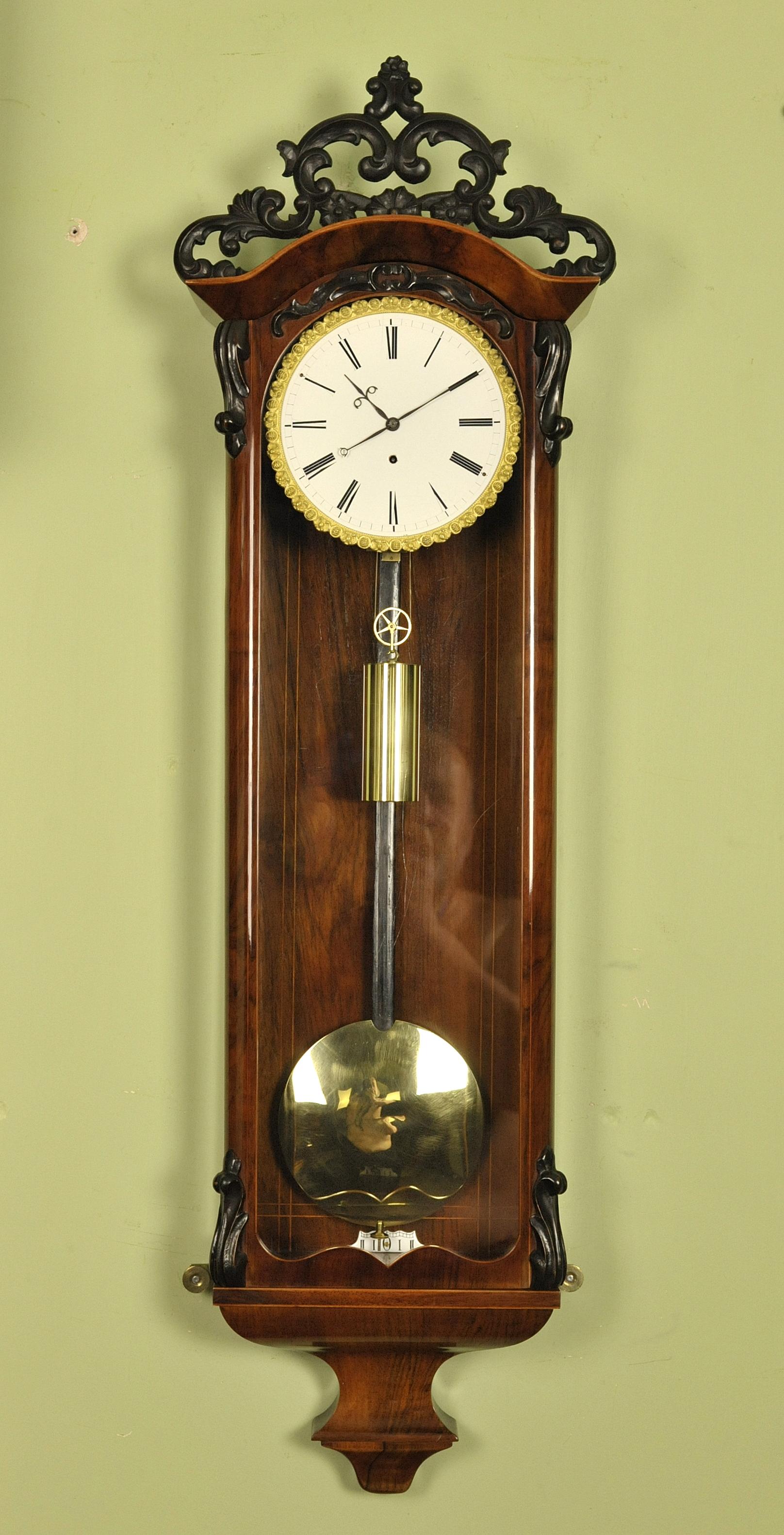 Biedermeier Vienna Regulator Wall Clock, Mosslinger in Wein In Excellent Condition For Sale In Chesterfield, GB