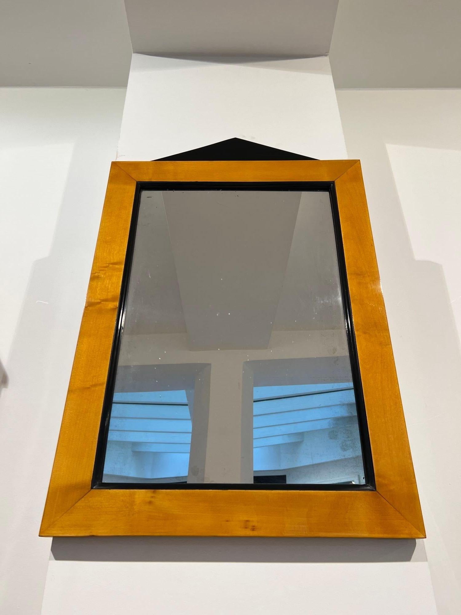 Early 19th Century Biedermeier Wall Mirror, Maple, Ebonized, Southern Germany circa 1820 For Sale