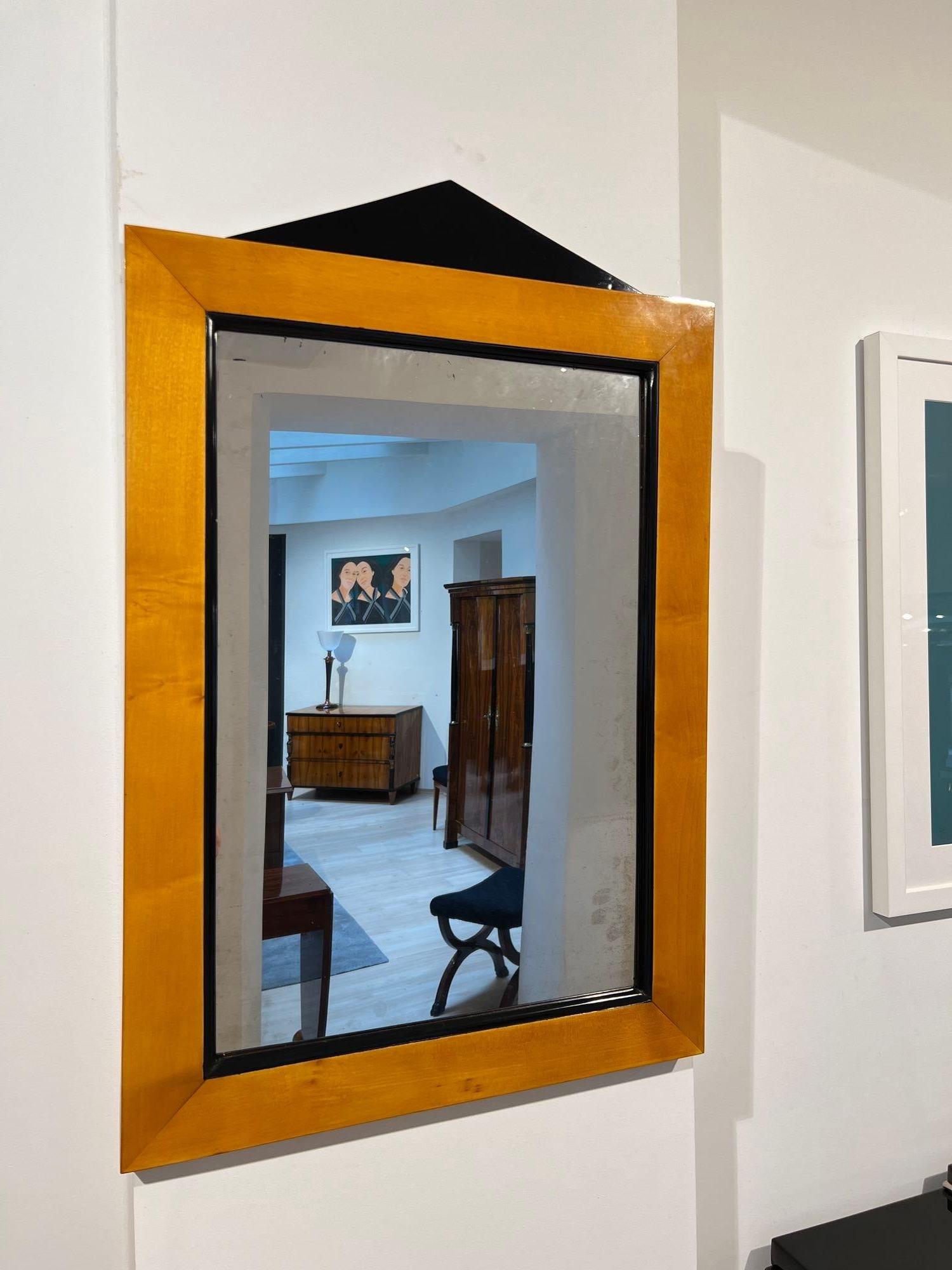 Biedermeier Wall Mirror, Maple, Ebonized, Southern Germany circa 1820 For Sale 2