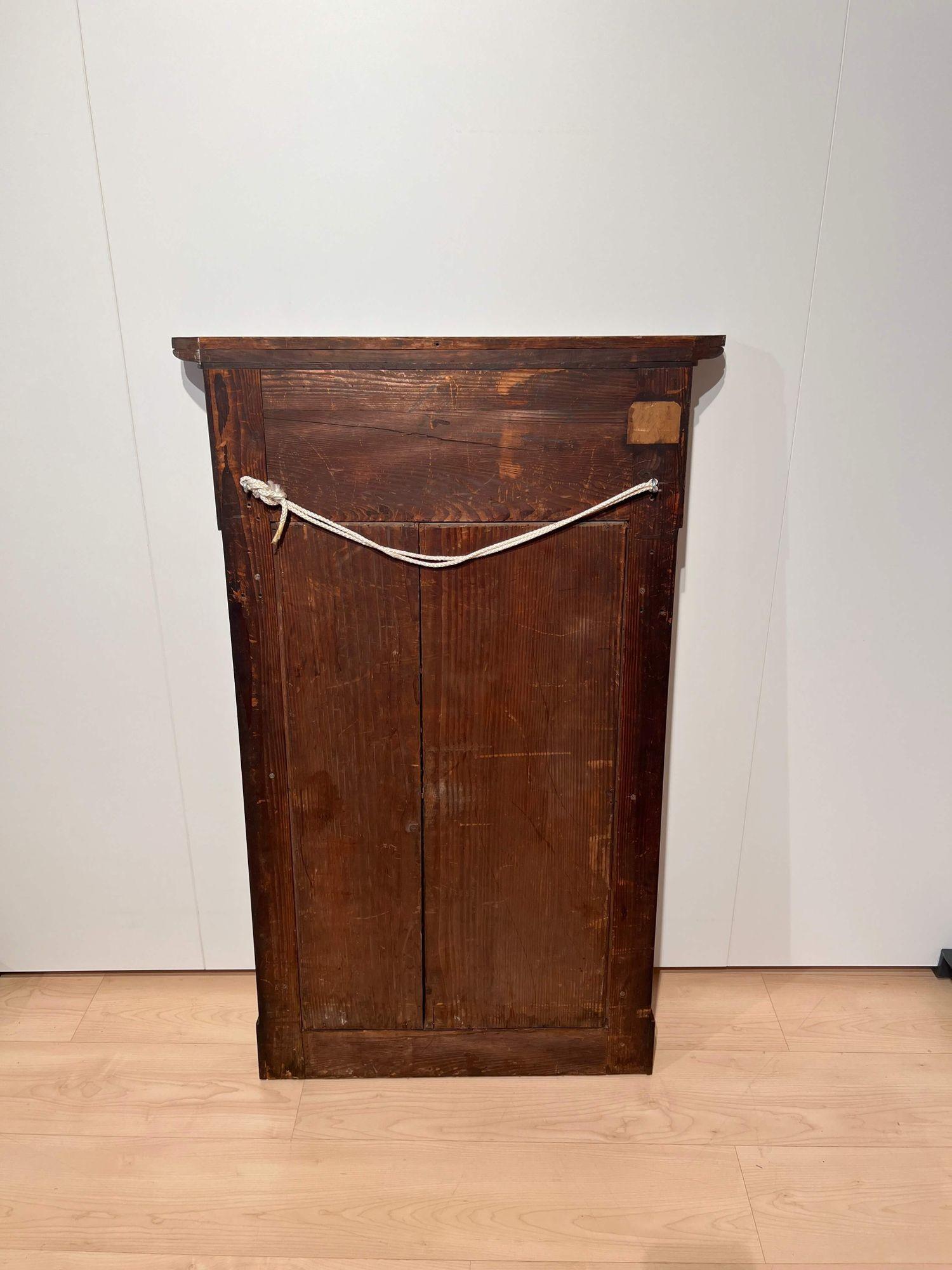 Miroir mural Biedermeier, noyer, érable, laiton, Allemagne vers 1820 en vente 9