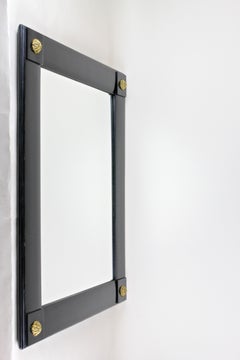 Biedermeier Wall Mirror with Brass Flowers Shellac Polished, Austria, circa 1850