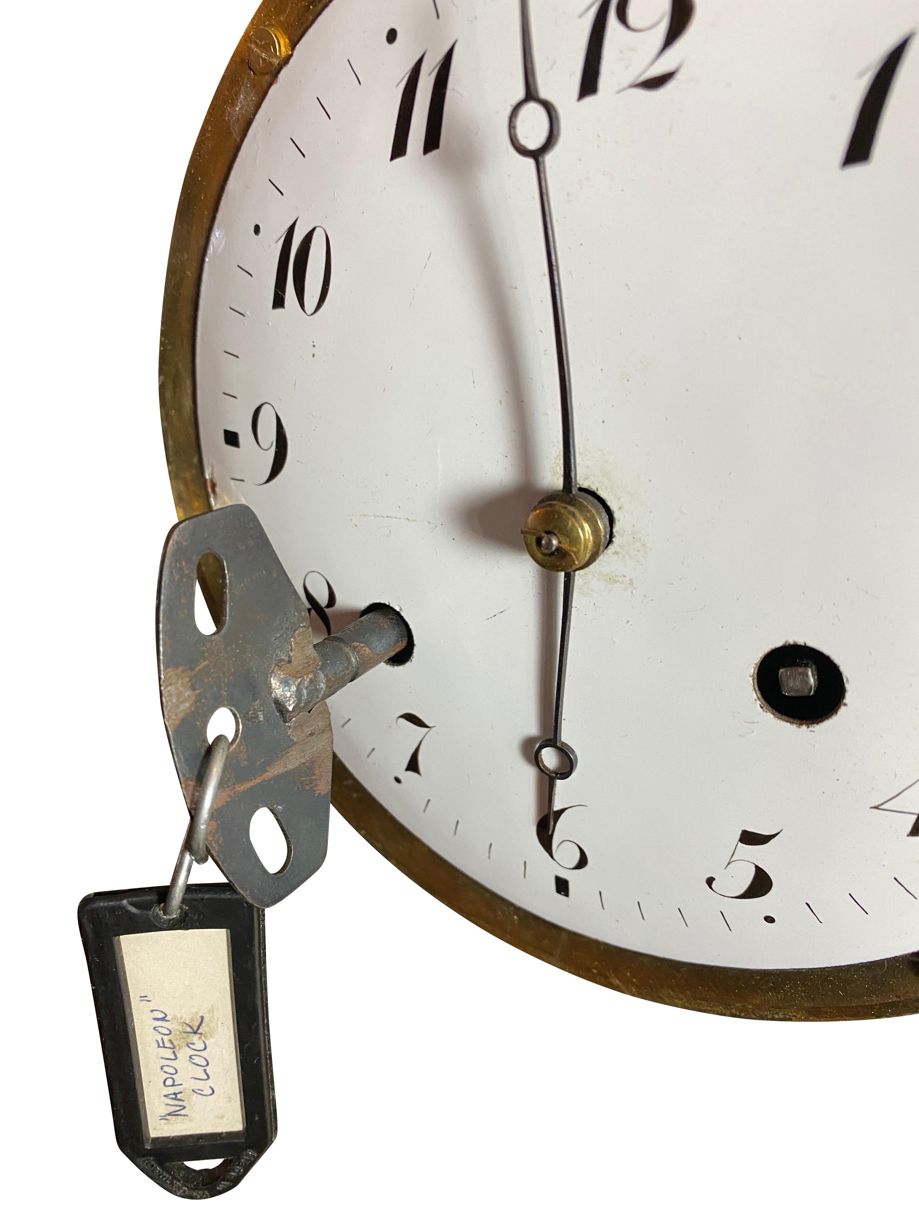 Biedermeier Walnut and Alabaster Mantle Clock 4