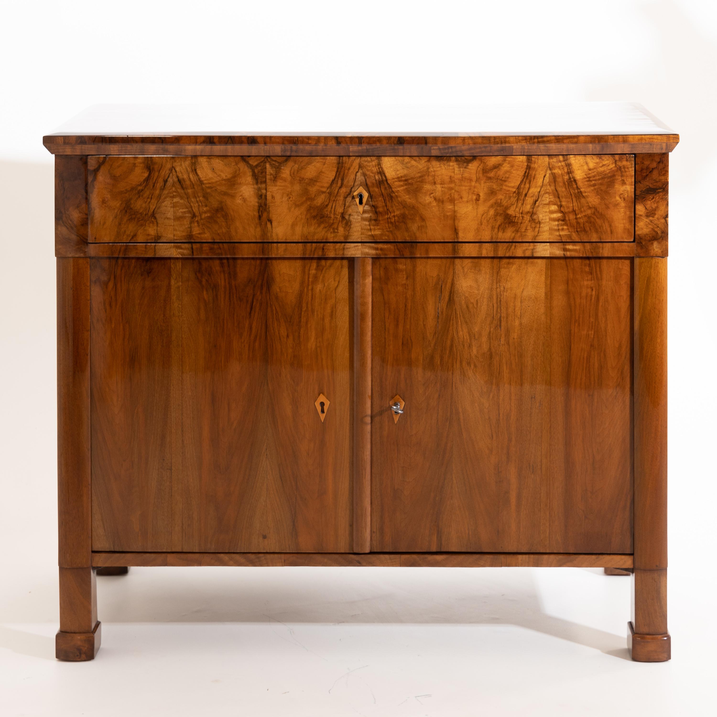 Early 19th Century Biedermeier Walnut Cabinet, German, circa 1820