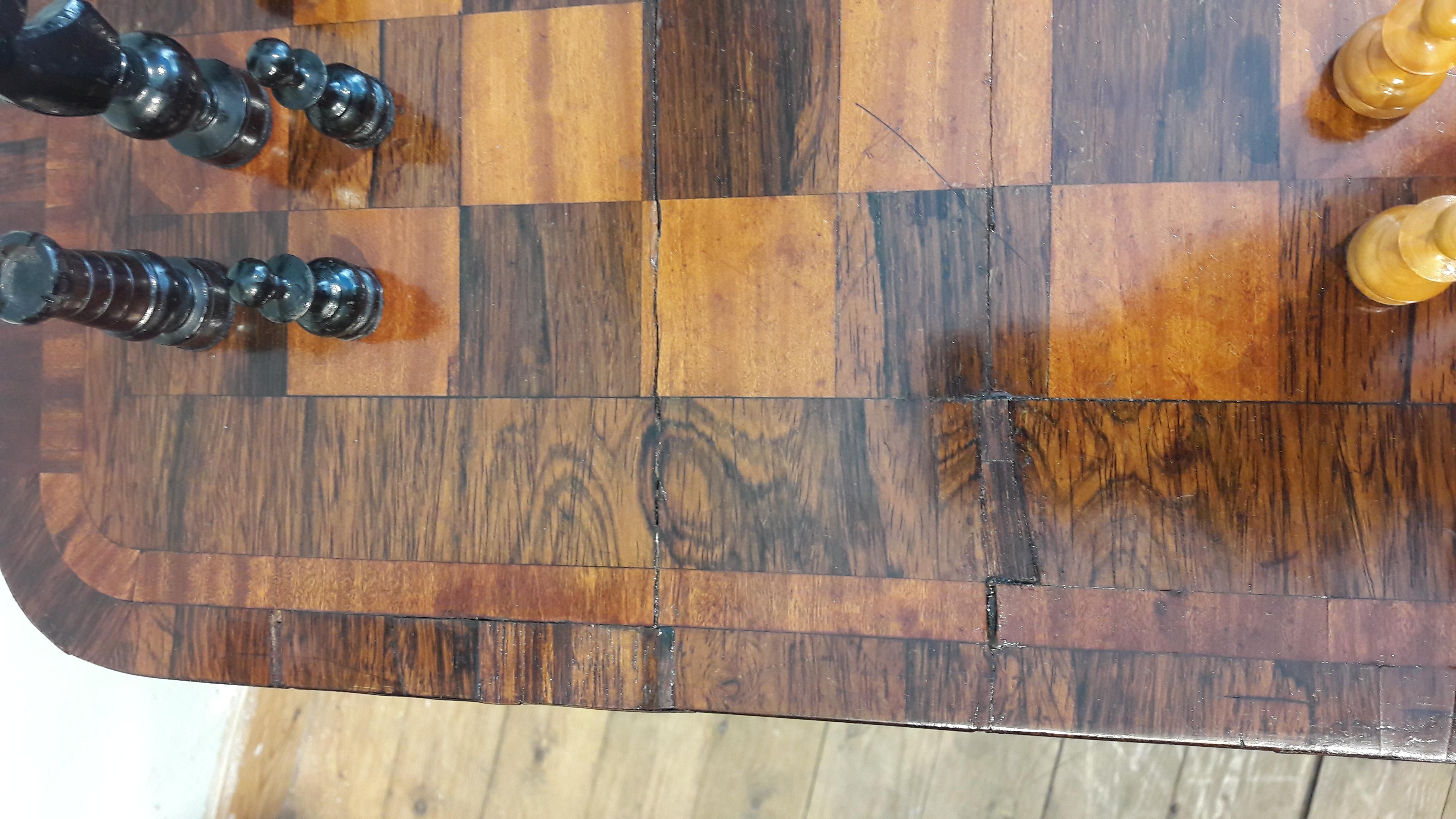 Mahogany Biedermeier Walnut Chess Table