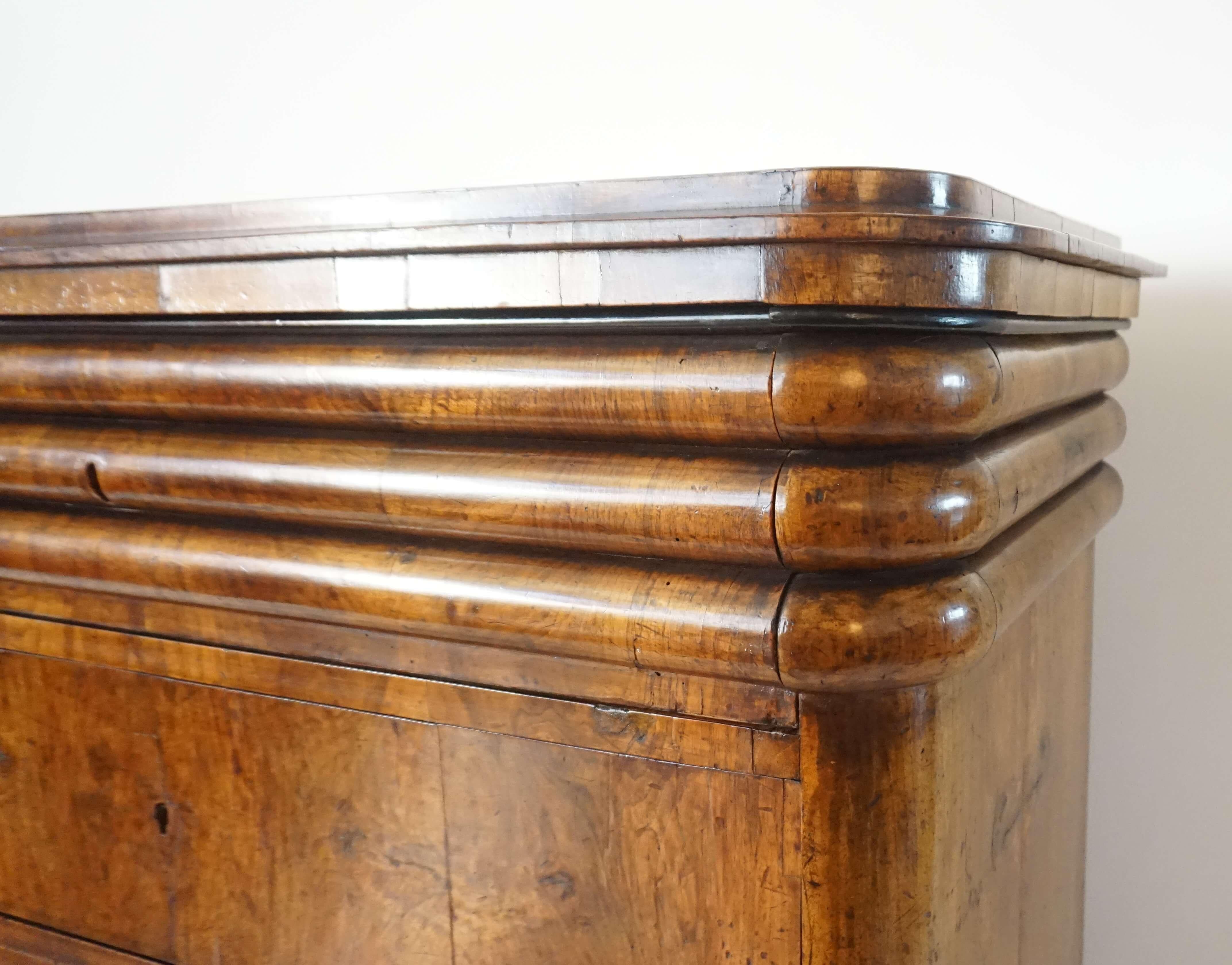 Biedermeier Walnut Commode or Chest of Unusual Form, Austria, circa 1840 In Good Condition In Kinderhook, NY