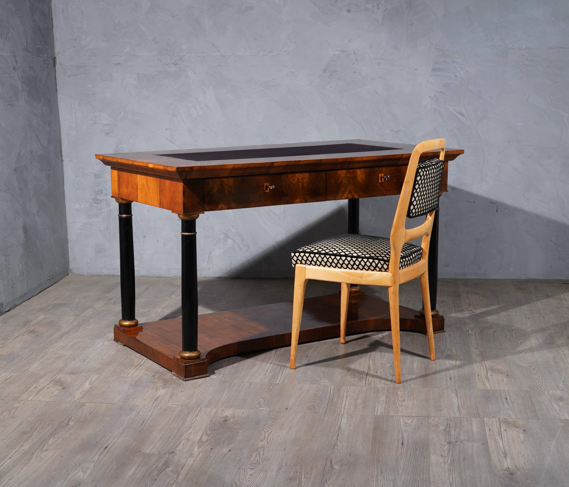 Austrian Biedermeier Walnut Desk, 1850