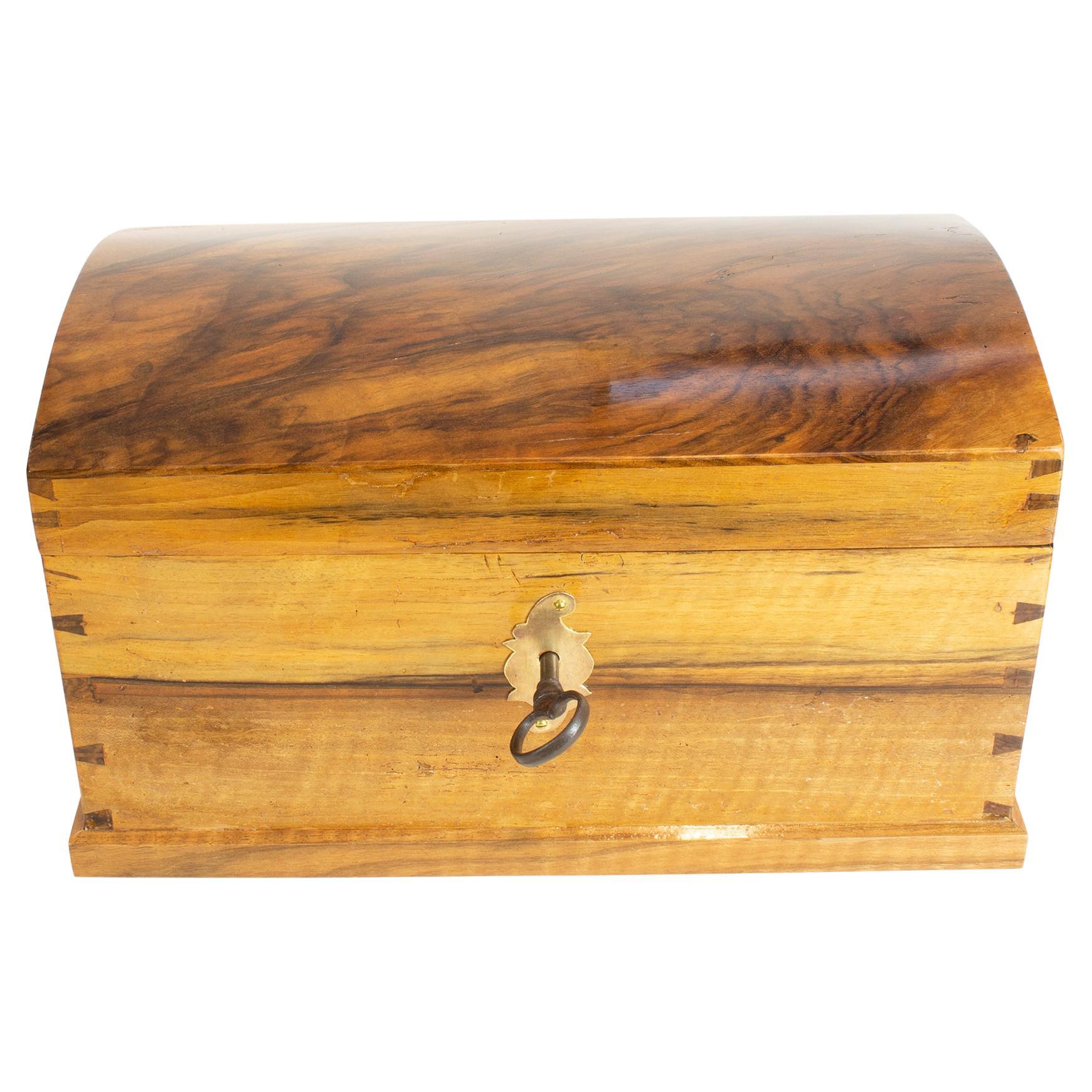 Biedermeier Walnut Miniature Blanket Chest