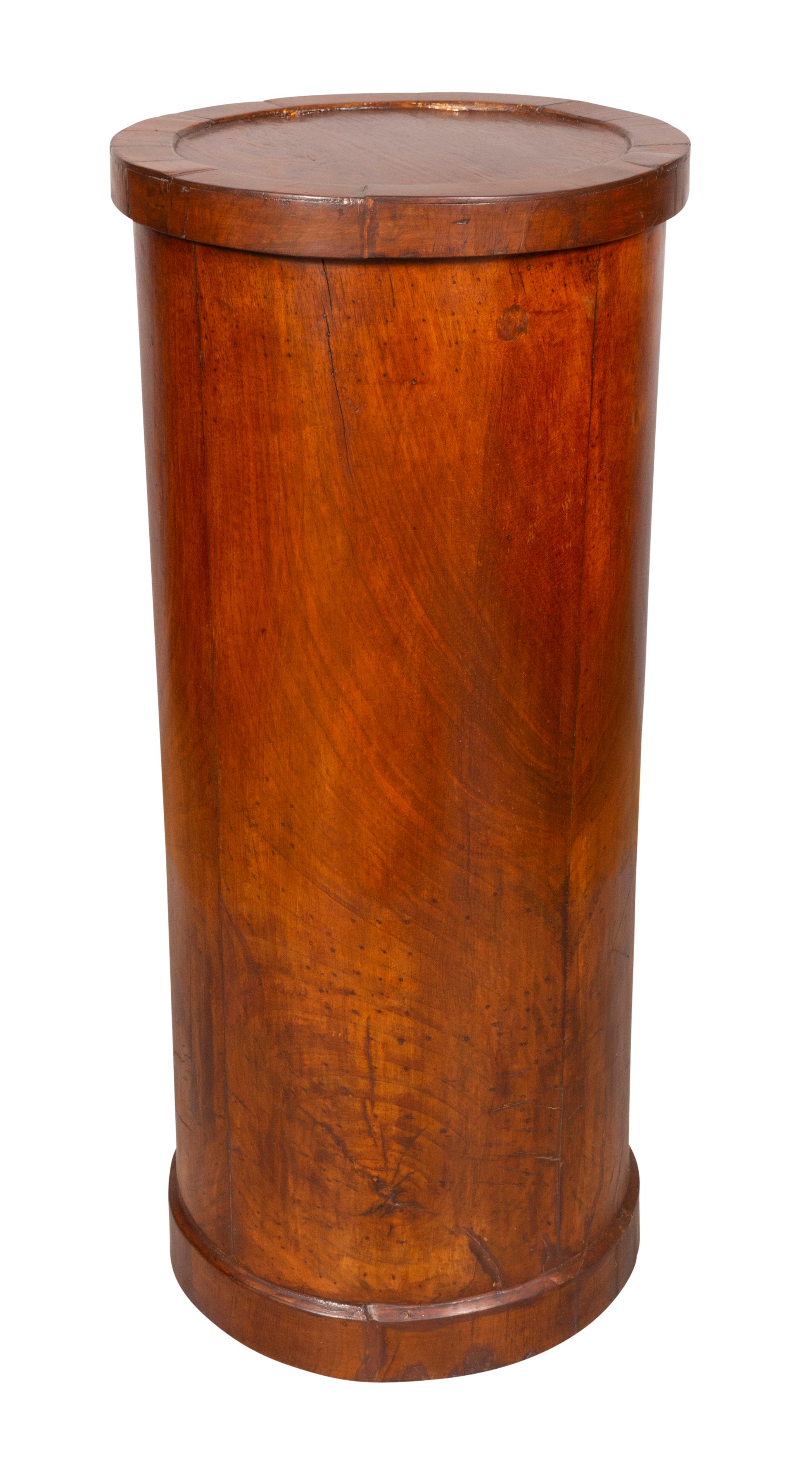 Biedermeier Walnut Pedestal Cabinet In Good Condition In Essex, MA