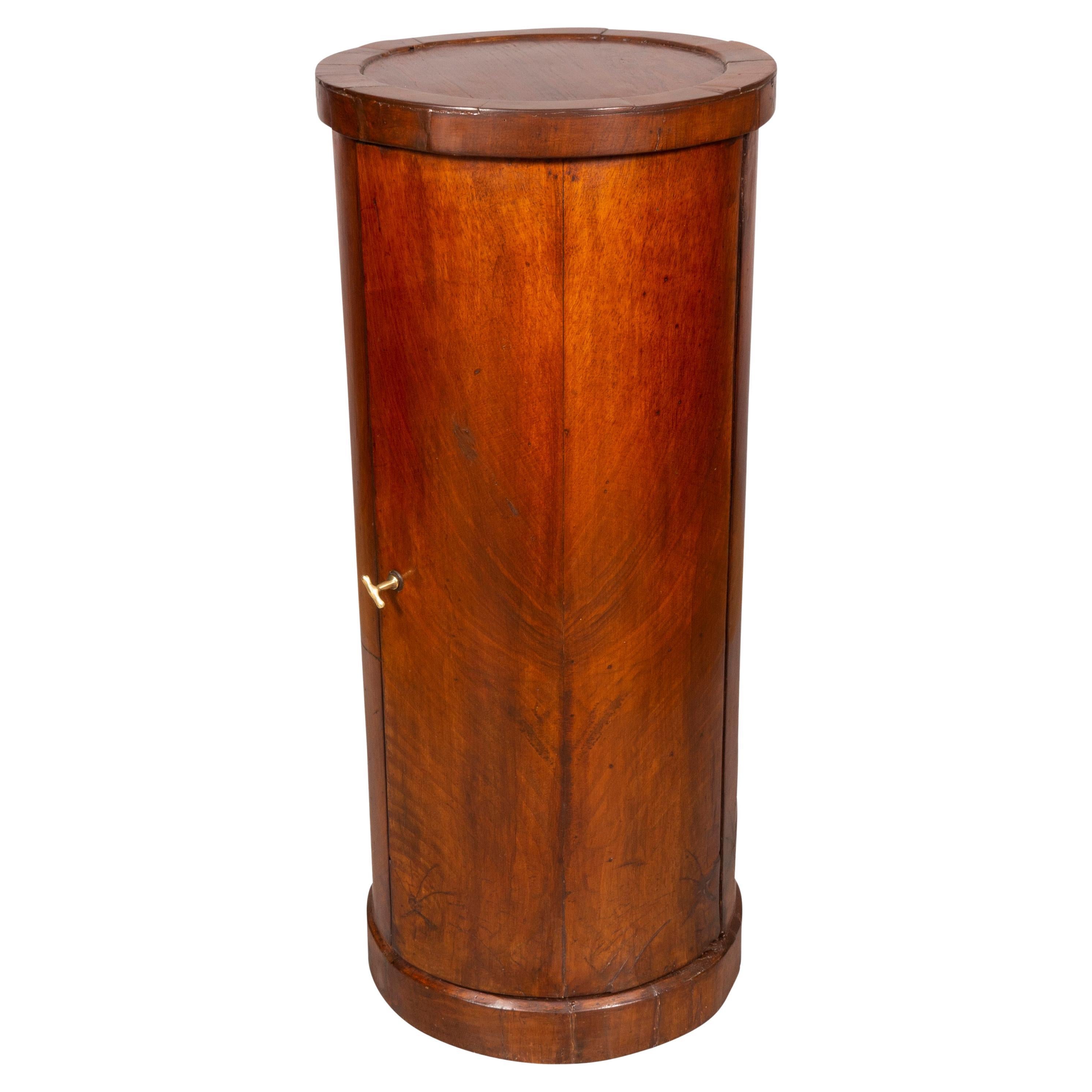 Biedermeier Walnut Pedestal Cabinet