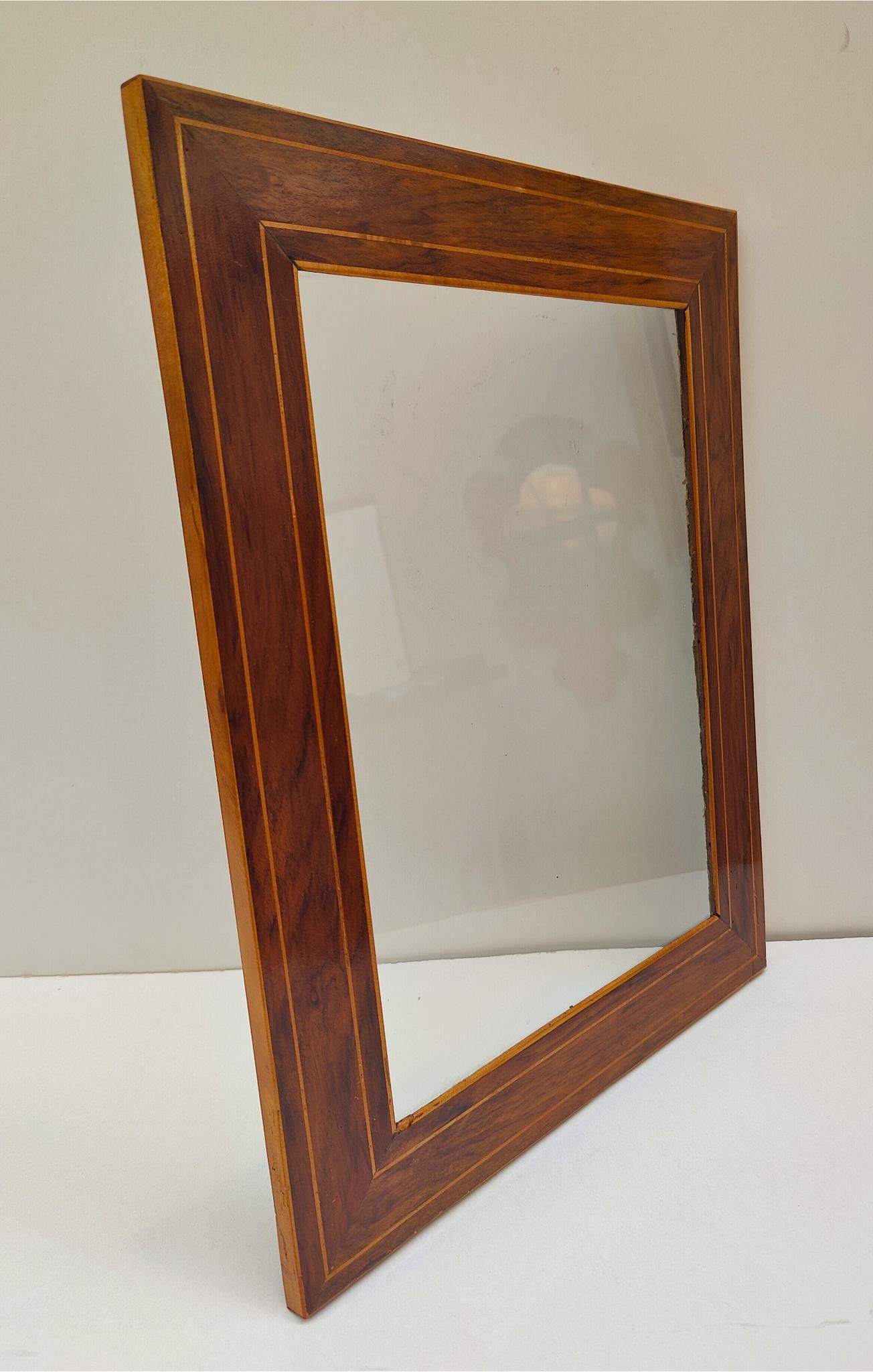 Glass Biedermeier Walnut Picture Frame For Sale