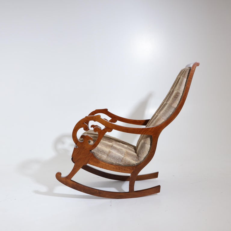 Biedermeier Walnut Rocking Chair, Germany, 19th Century at 1stDibs antique walnut rocking