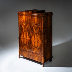 Sekretär im Biedermeier-Stil aus Nussbaumholz, furniert, restauriert, CIRCA 1840