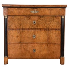 Antique Biedermeier Walnut Veneered Commode