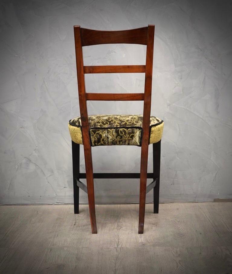 Biedermeier Walnut Wood and Velvet Austrian Chair, 1820 For Sale 3
