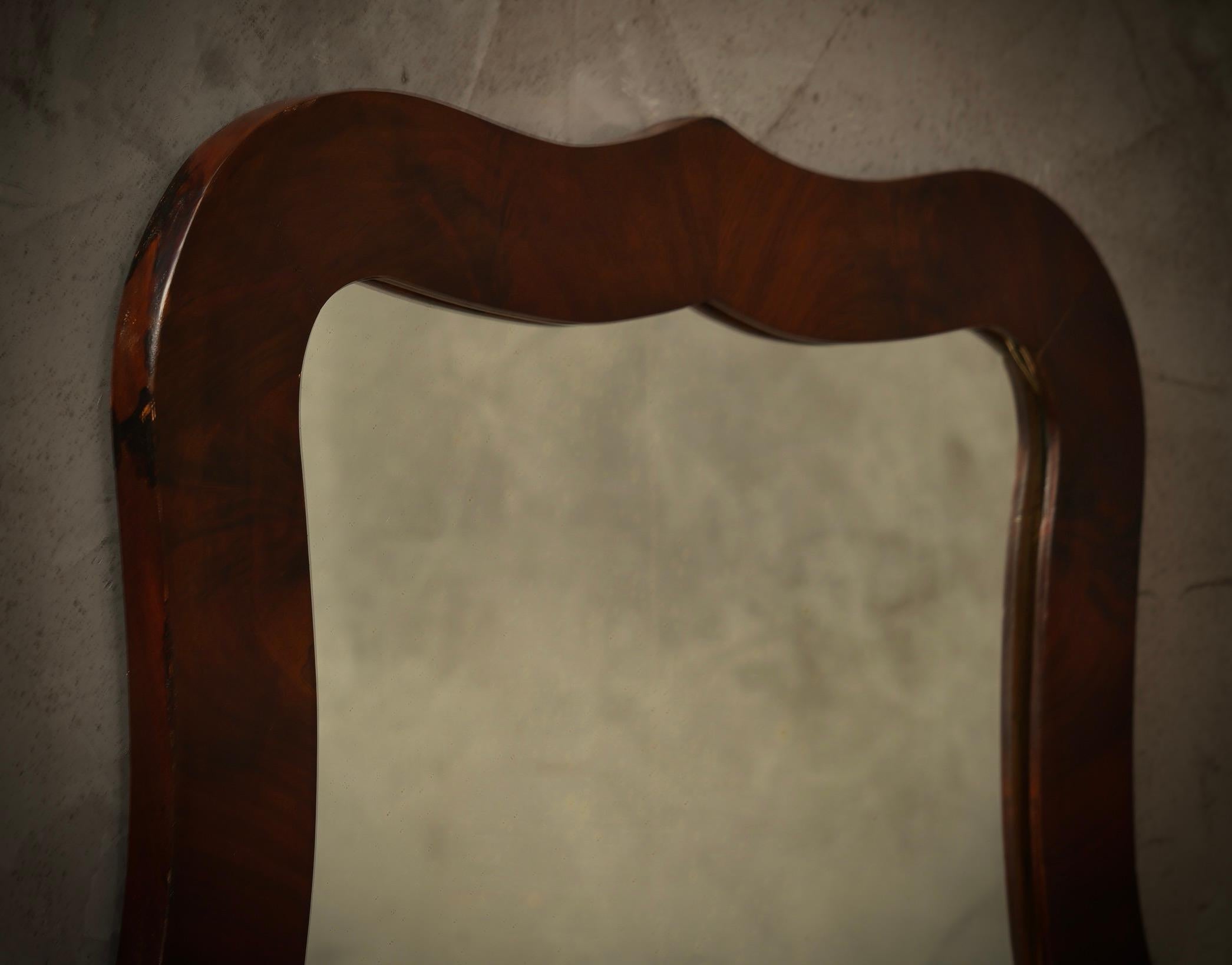 Mid-20th Century In The Style Biedermeier Walnut Wood Austrian Consol Wall Mirror, 1950