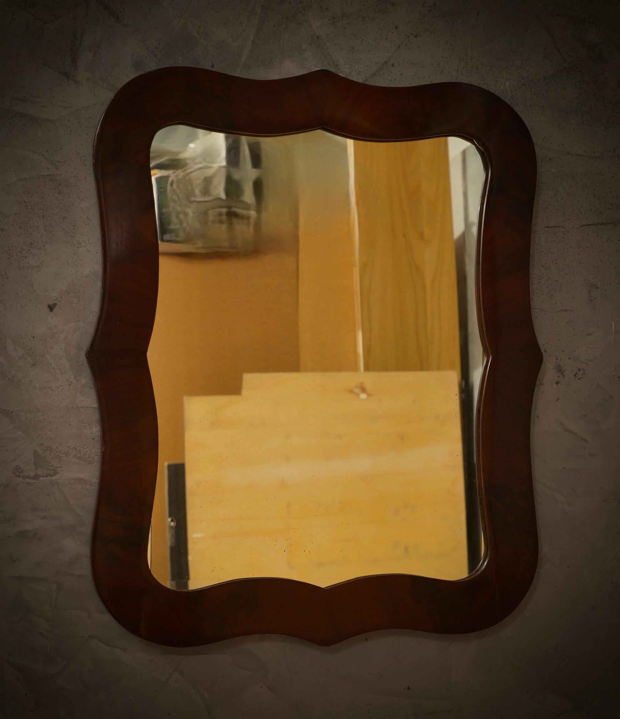 In The Style Biedermeier Walnut Wood Austrian Consol Wall Mirror, 1950 4