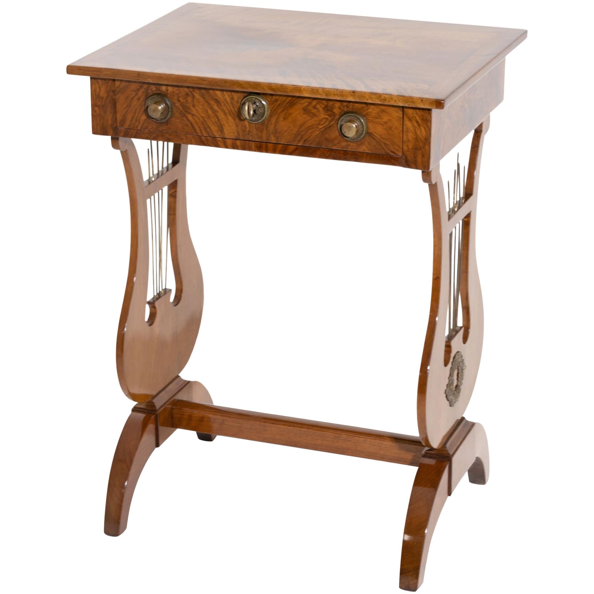 Biedermeier Walnut Worktable, circa 1820