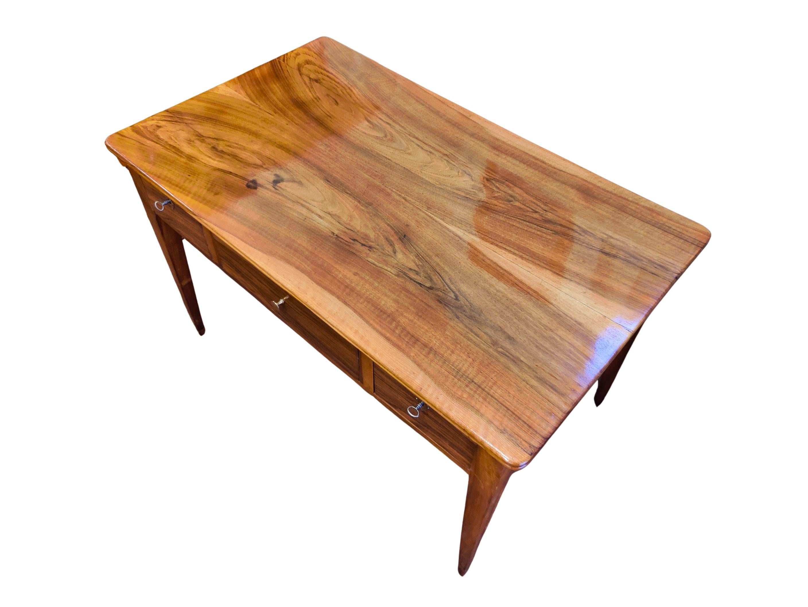 Biedermeier Walnut Writing Desk Table, South Germany circa 1825 For Sale 2