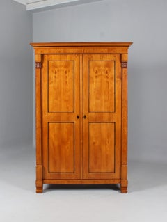 Biedermeier Warderobe, Armoire, Cupboard, Ashwood, Germany circa 1835