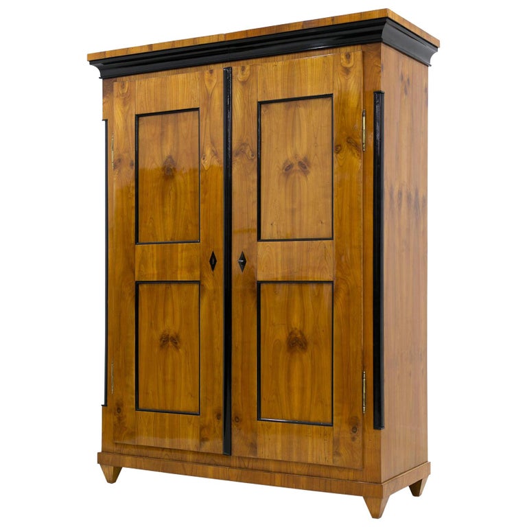 Biedermeier Wardrobe In Cherrywood Veneer Germany Circa 1820 For