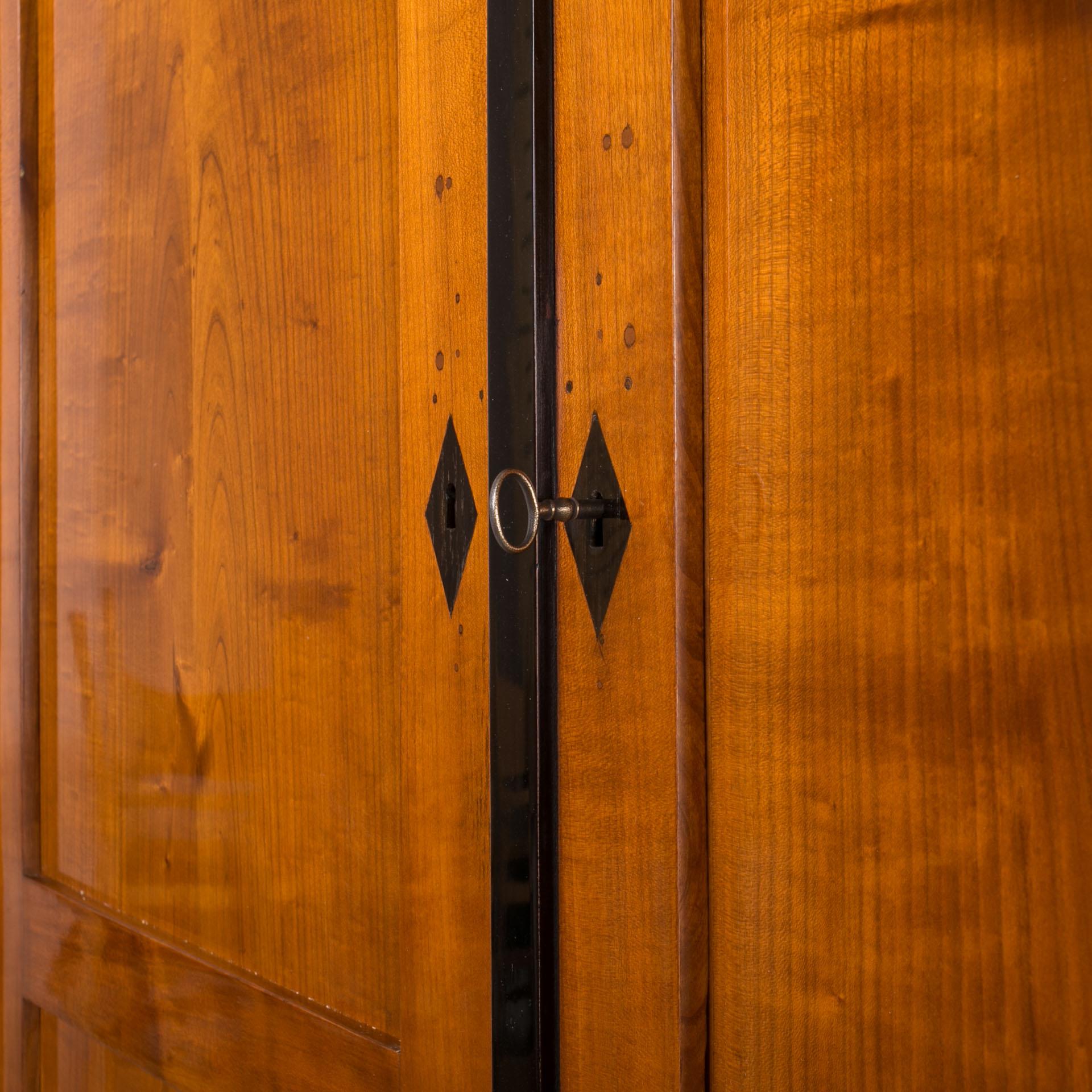 Biedermeier Wardrobe in Solid Cherrywood Veneer, Germany, 19th Century 3