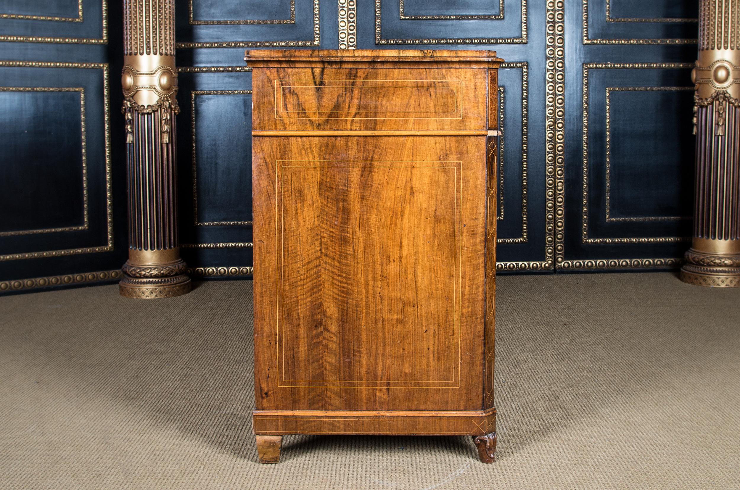 Biedermeier Writing Commode and Chest of Drawers circa 1850 with Fine Inlays 8