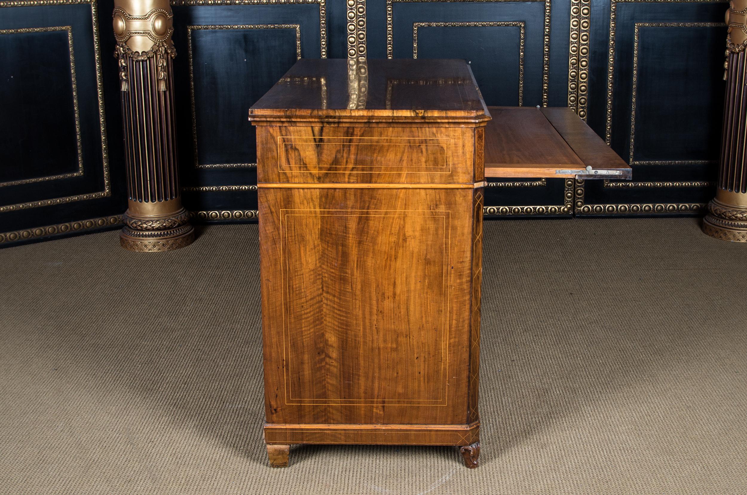 Biedermeier Writing Commode and Chest of Drawers circa 1850 with Fine Inlays 13