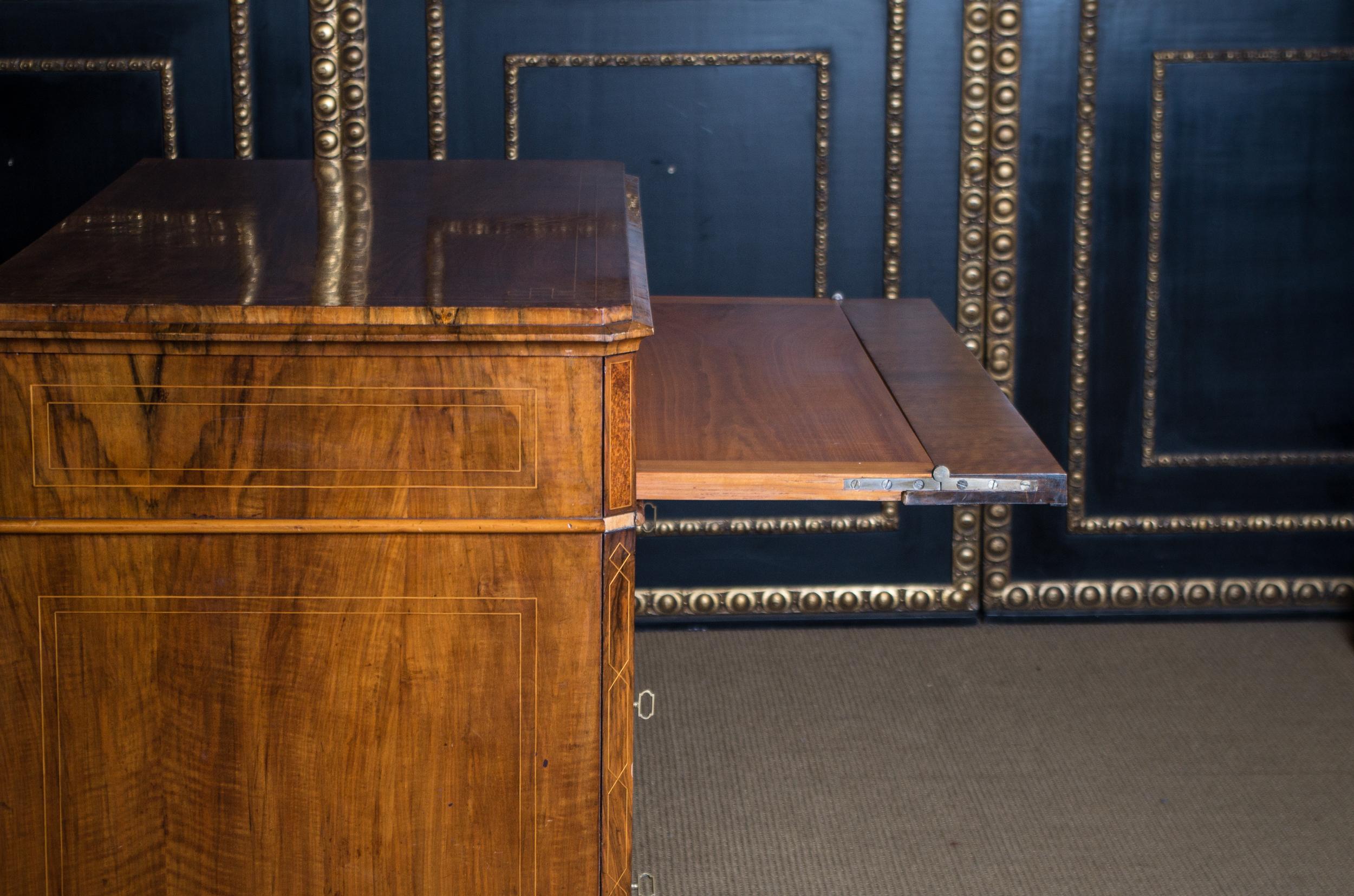 Biedermeier Writing Commode and Chest of Drawers circa 1850 with Fine Inlays 14