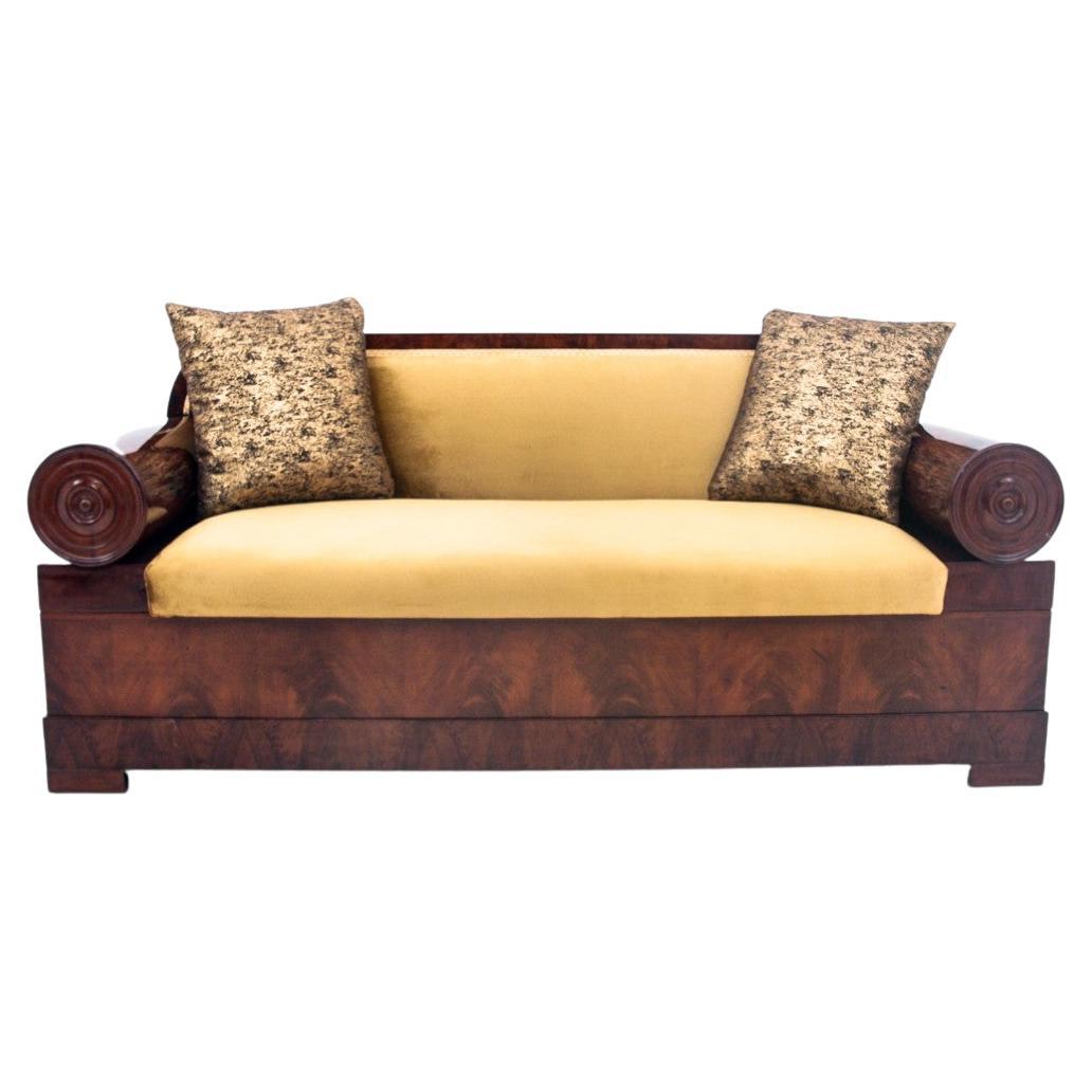 Biedermeier Yellow Sofa, Northern Europe, circa 1850. For Sale