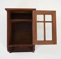 Biedermeier Wall Mounted Antique German Glass Curio / Entryway Cabinet, c.1800’s