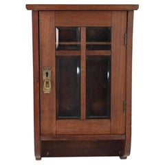 Biedermeier Wall Mounted Antique German Glass Curio / Entryway Cabinet, c.1800’s