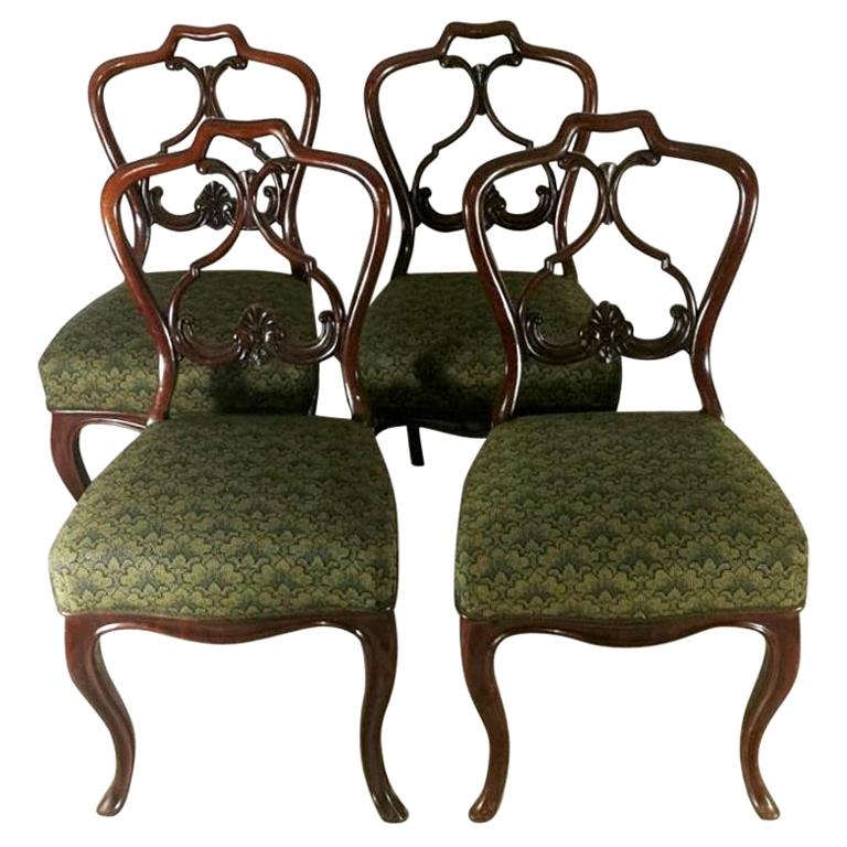 Biedermeir Chairs 'set 4 pcs.' Danish Wood with "Needle Point” Seat