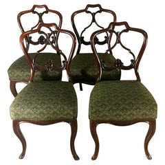 Antique Biedermeir Chairs 'set 4 pcs.' Danish Wood with "Needle Point” Seat