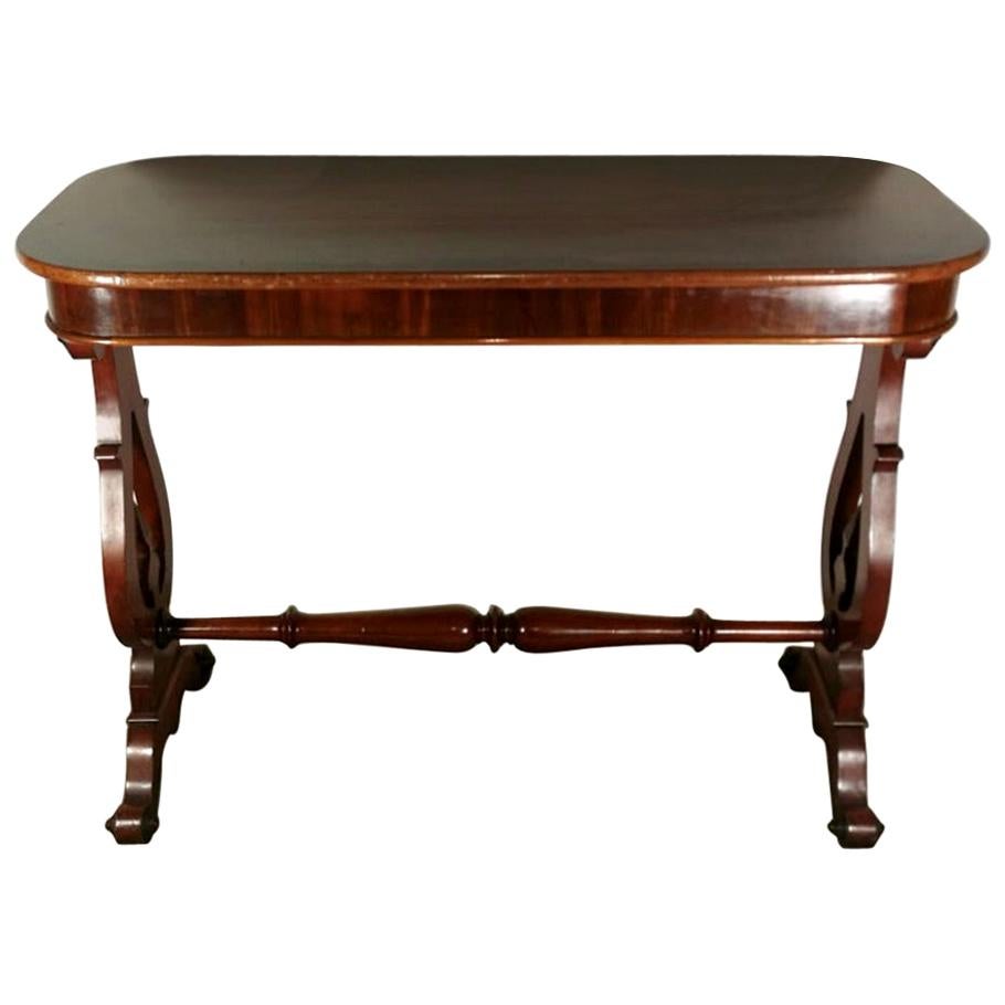 Biedermeir Coffee Table or Writing Desk in Walnut, Denmark For Sale