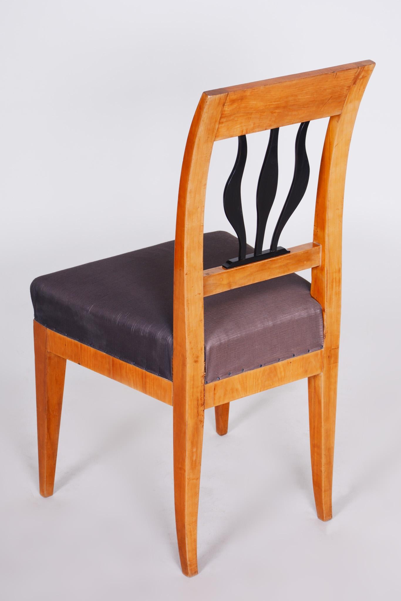 Biedermeir Dining Chair, Made in Czechia 1830s, Restored Cherry Tree For Sale 3