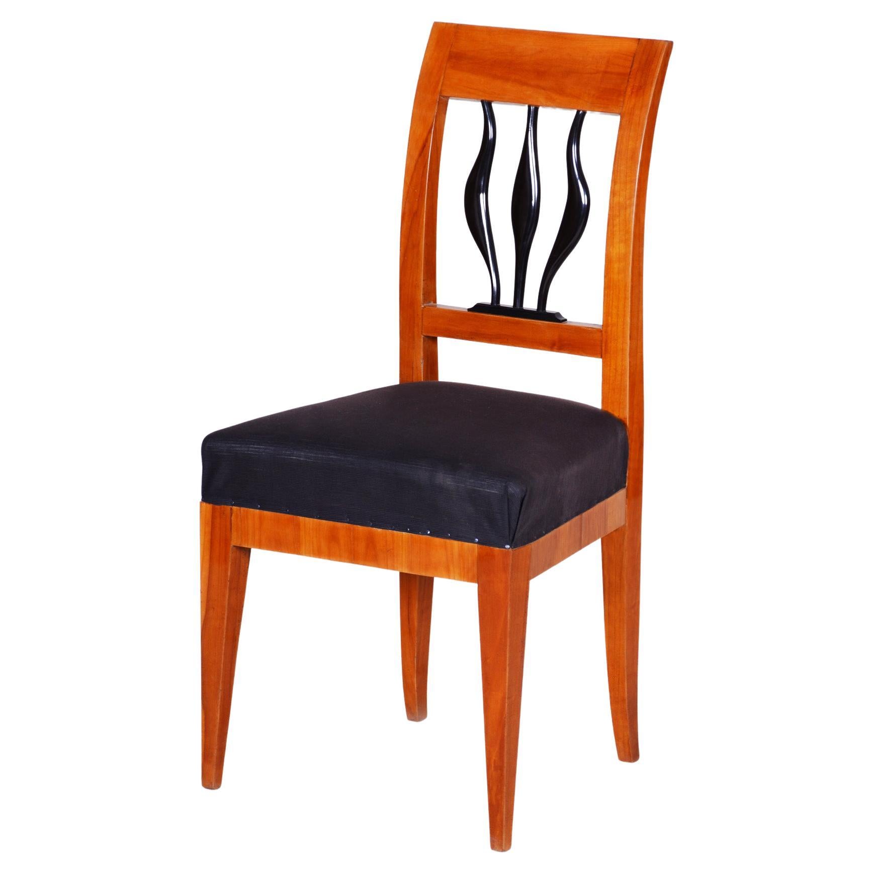 Biedermeir Dining Chair, Made in Czechia 1830s, Restored Cherry Tree