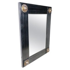 Biedermeir Regency Style Mirror with Black and Brass Frame
