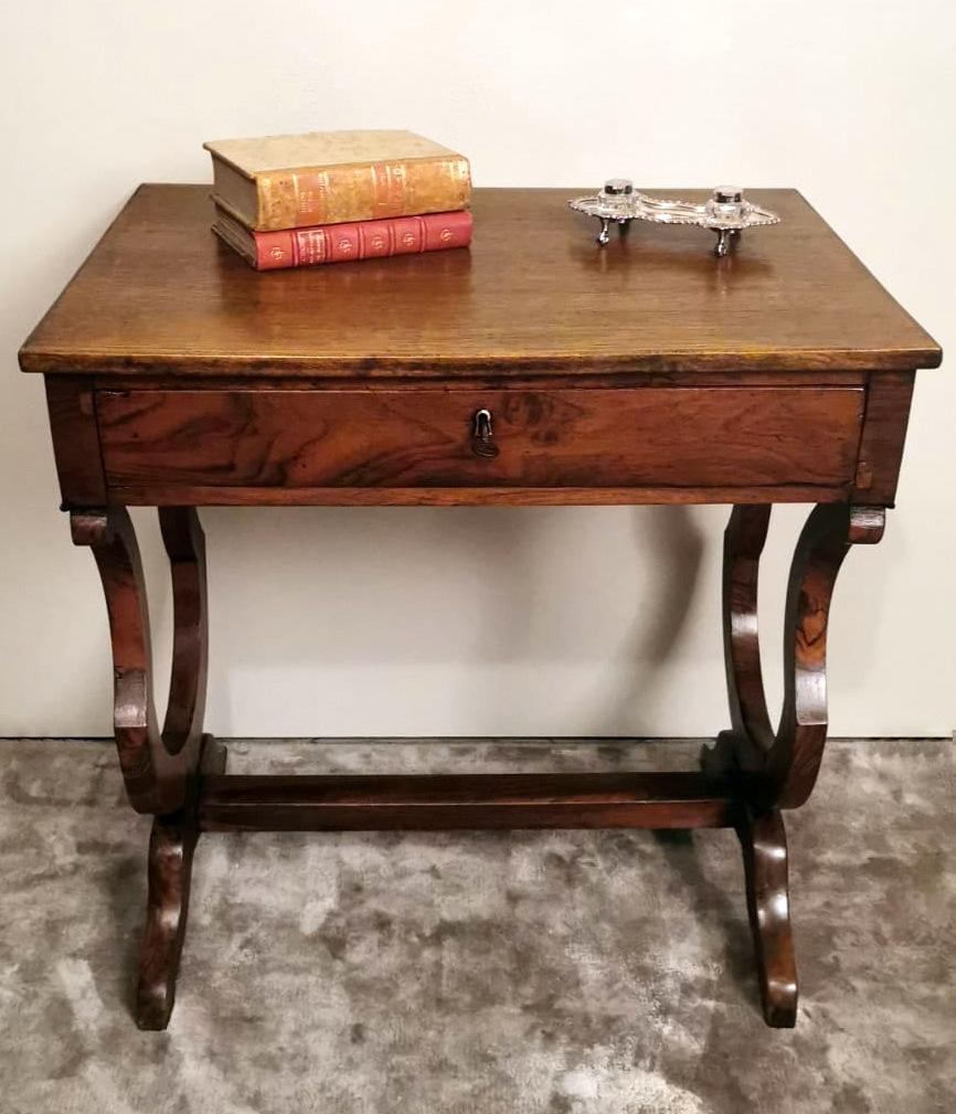 Biedermeir Style French Wooden Writing Desk-Table with Drawer 11