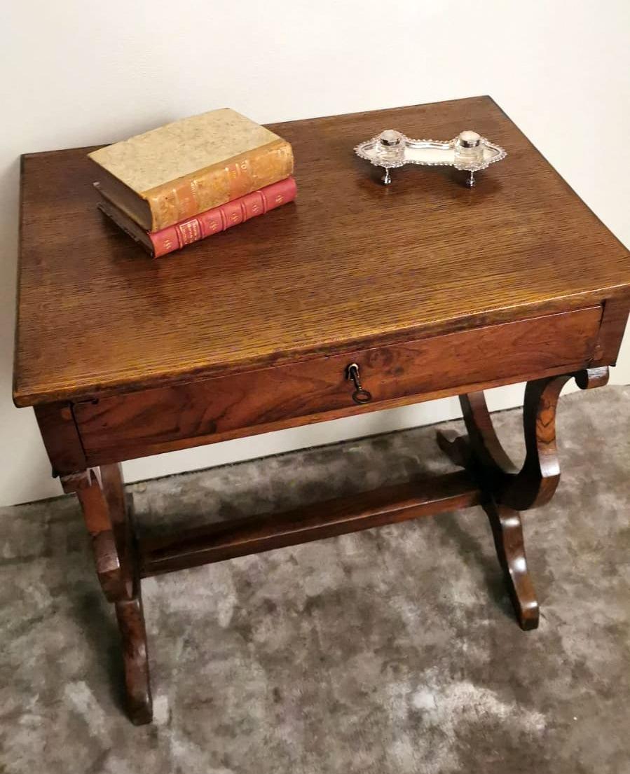 Biedermeir Style French Wooden Writing Desk-Table with Drawer 12