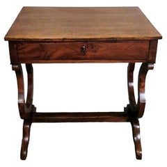 Antique Biedermeir Style French Wooden Writing Desk-Table with Drawer
