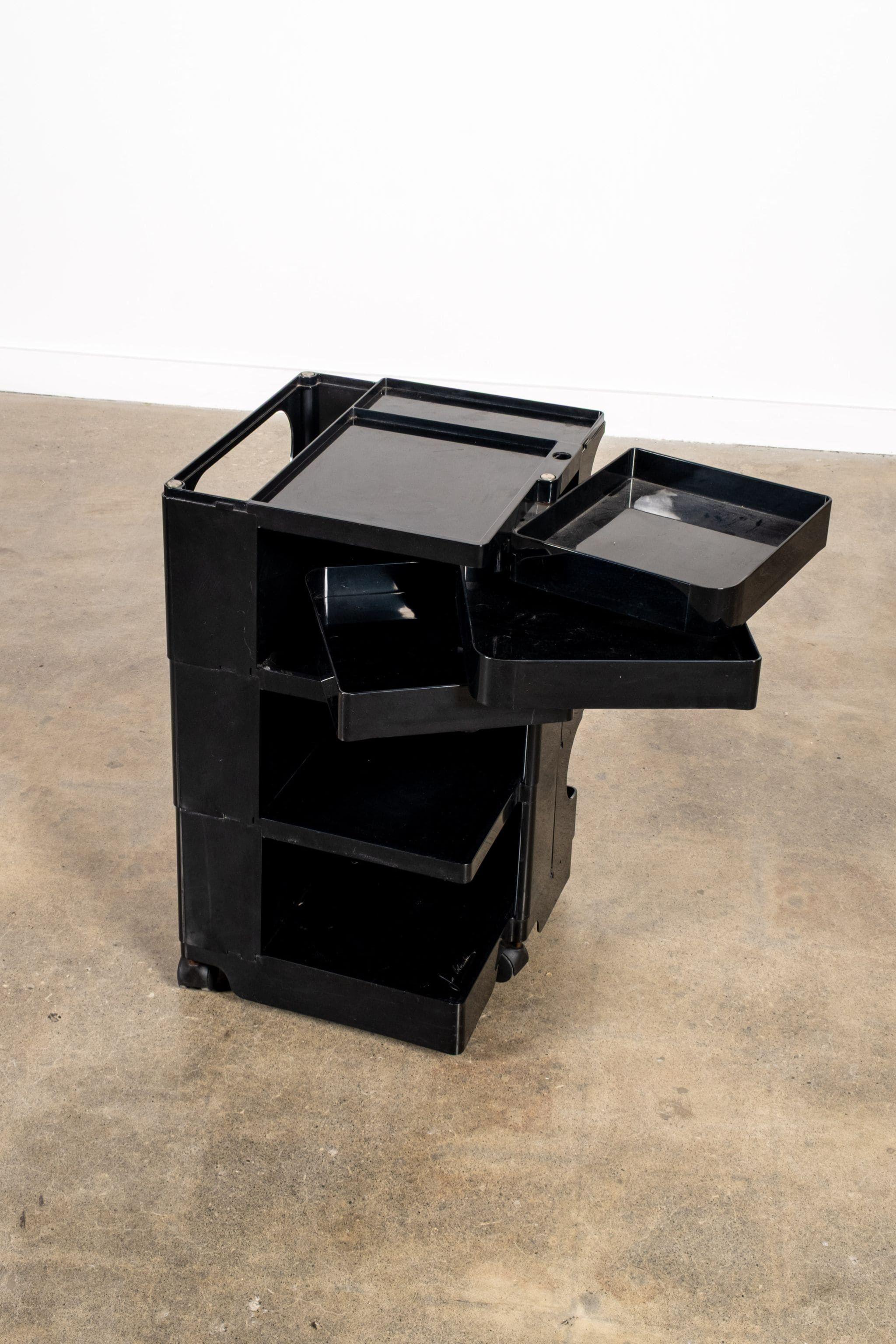 Postmoderne Bieffeplast Chariot de rangement Boby par Joe Colombo, noir en vente