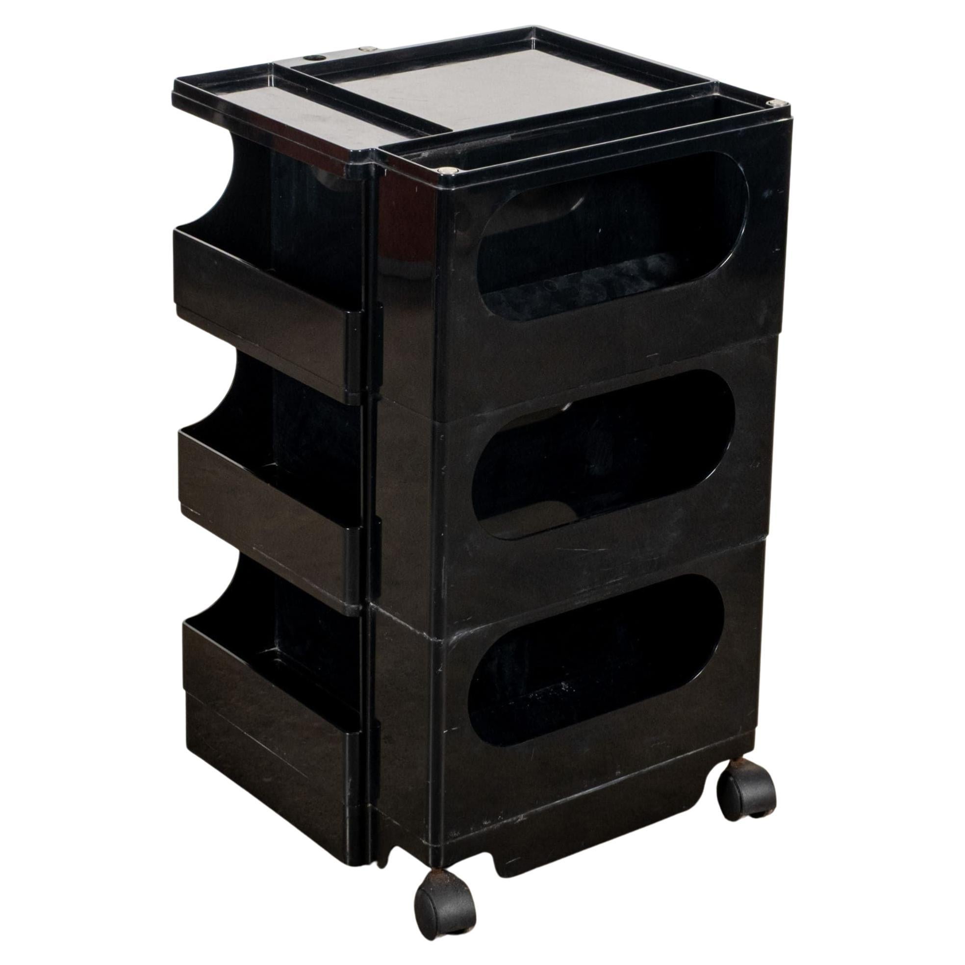 Bieffeplast Chariot de rangement Boby par Joe Colombo, noir en vente