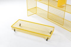 Bieffeplast Yellow Metal Shelve System, Post-Modern Italian Design, 1970
