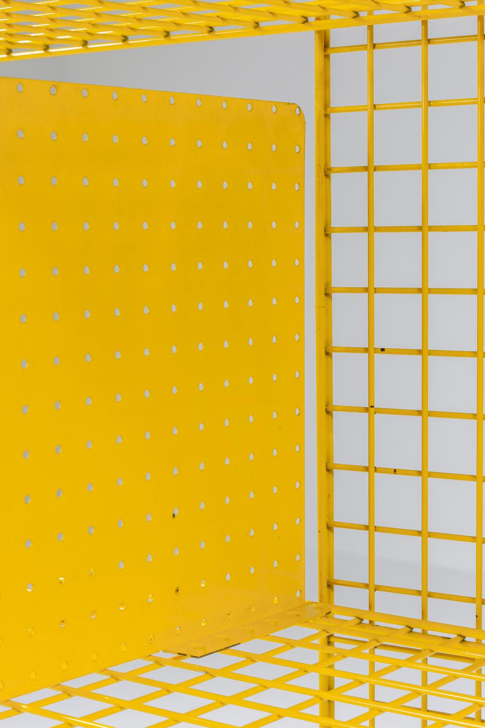 Steel Bieffeplast Yellow Metal Shelve System, Post-Modern Italian Design, 1970