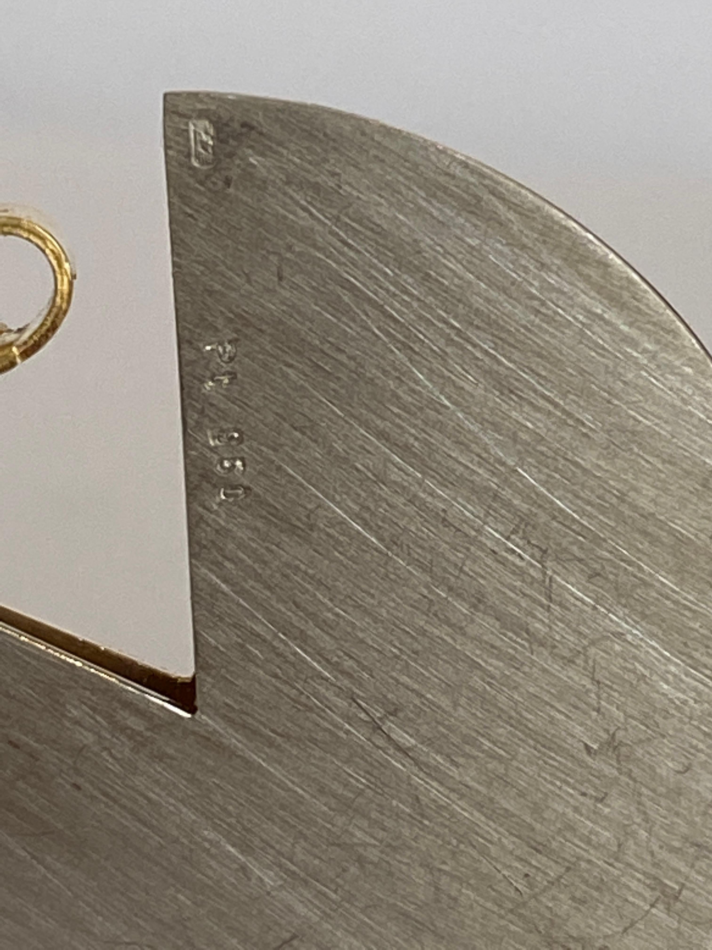 Biegel Frankfurt, platinum with 18 kt. gold stud solitaire diamond  earrings For Sale 4