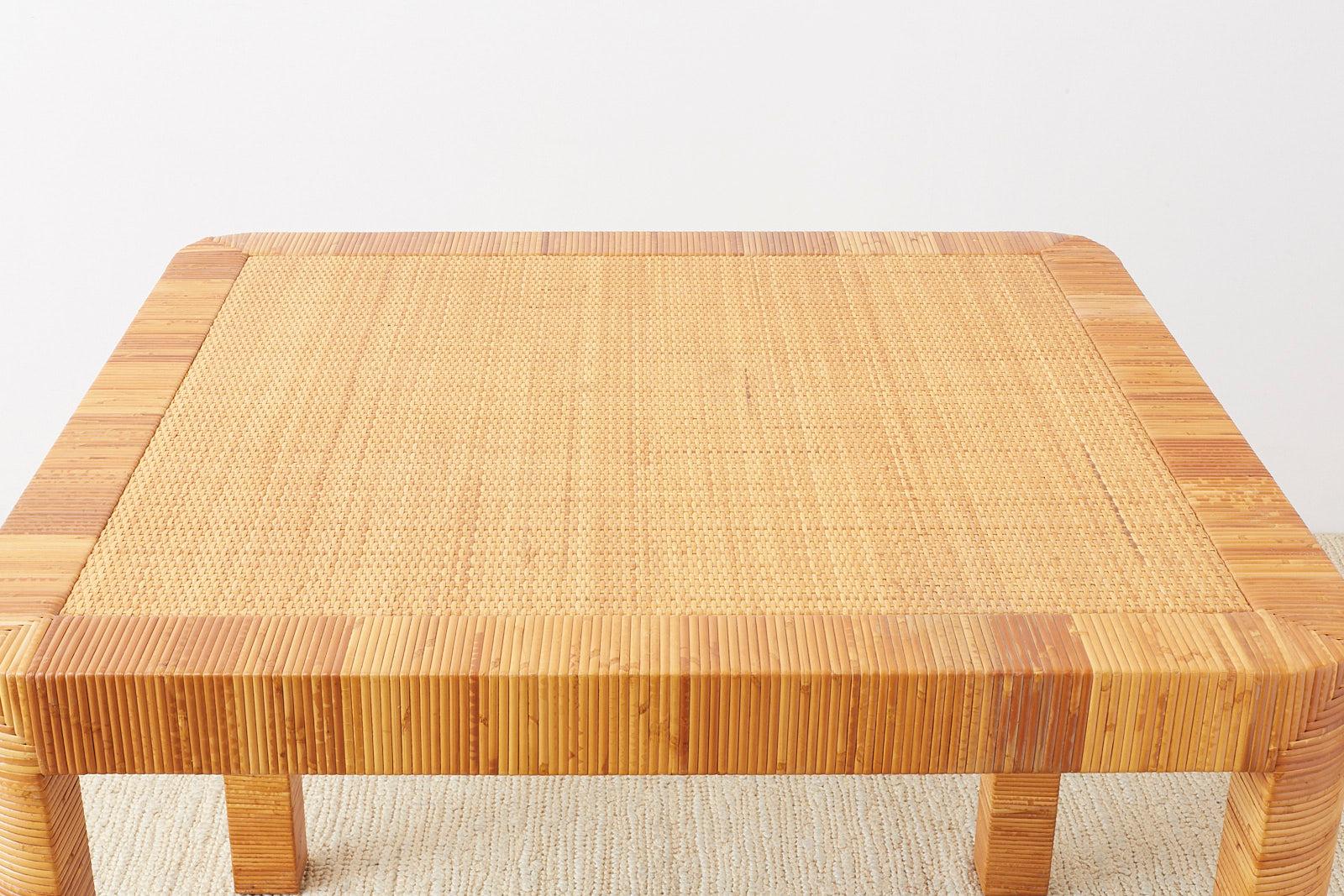 Bielecky Bamboo and Rattan Basket Weave Dining Breakfast Table 1