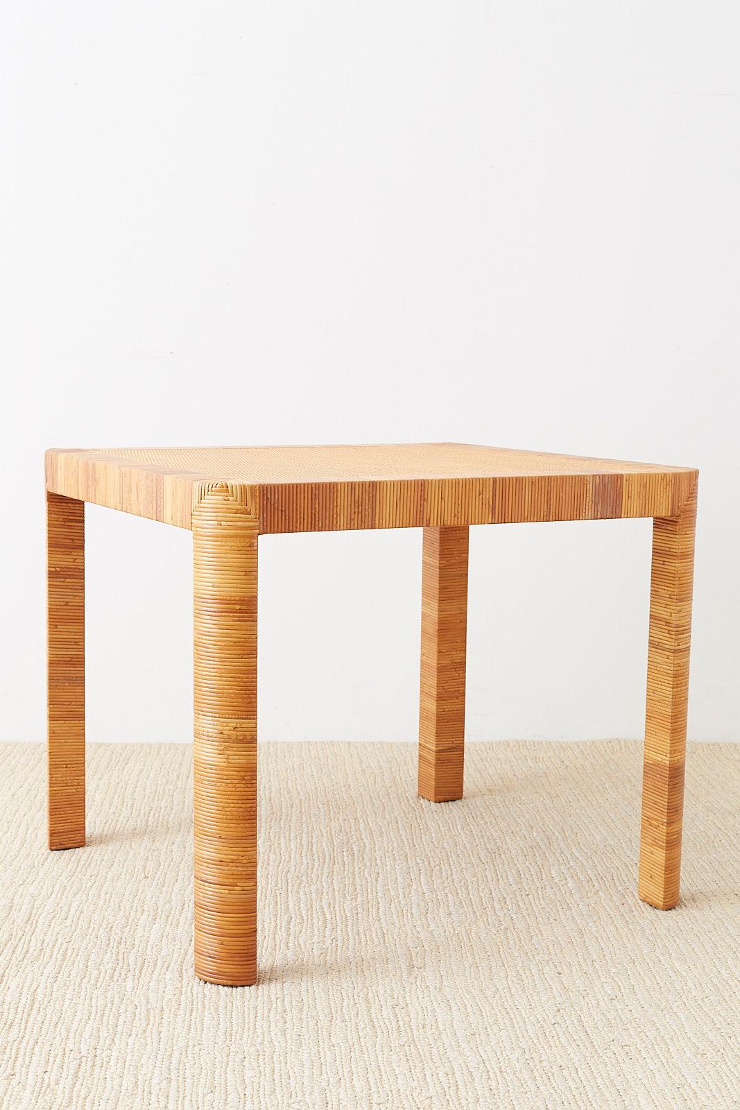 Bielecky Bamboo and Rattan Basket Weave Dining Breakfast Table 6