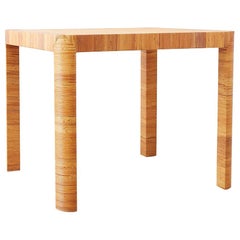 Bielecky Bamboo and Rattan Basket Weave Dining Breakfast Table
