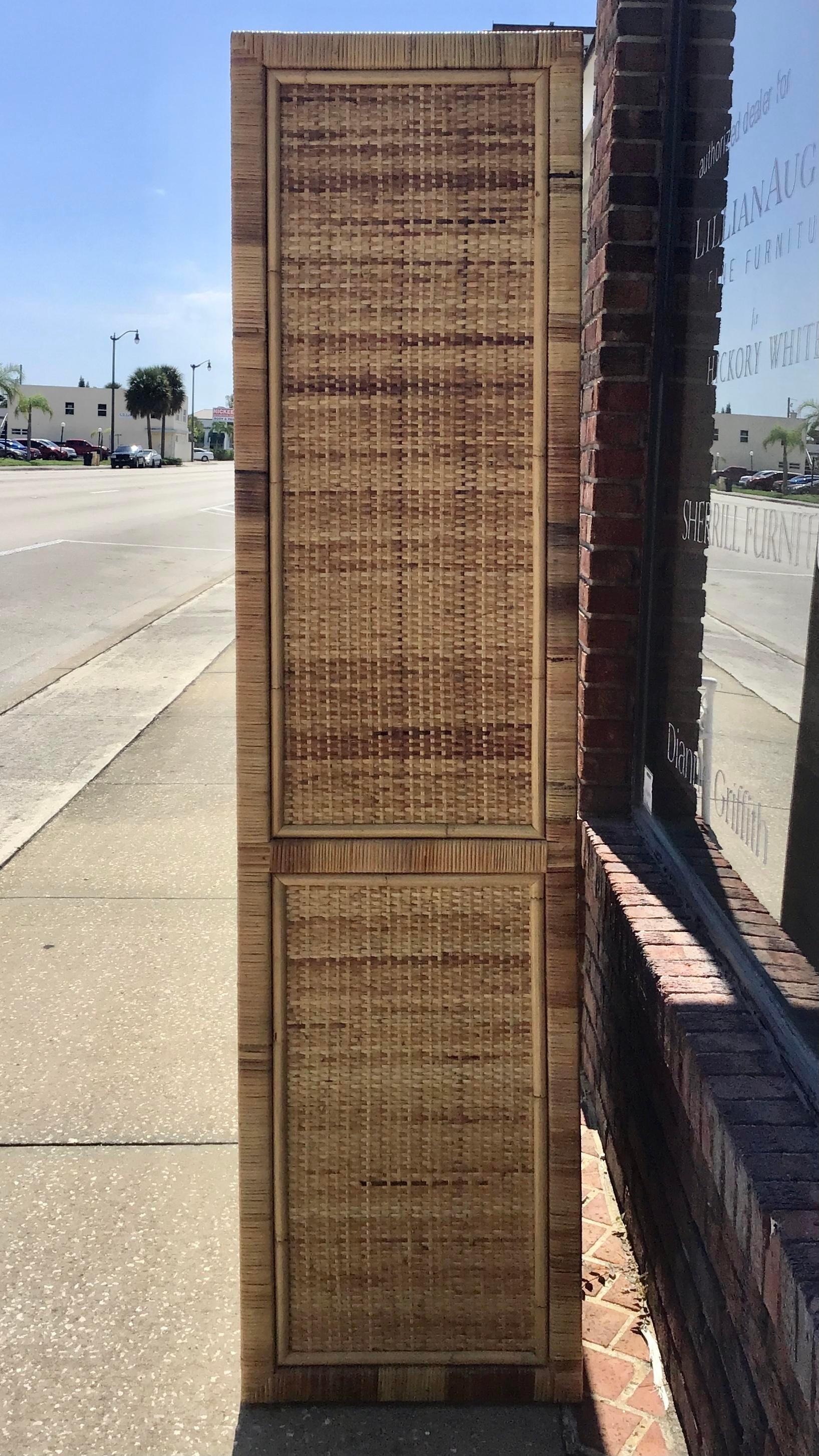 Modern Bielecky Bothers Rattan Bar Etagere with Doors