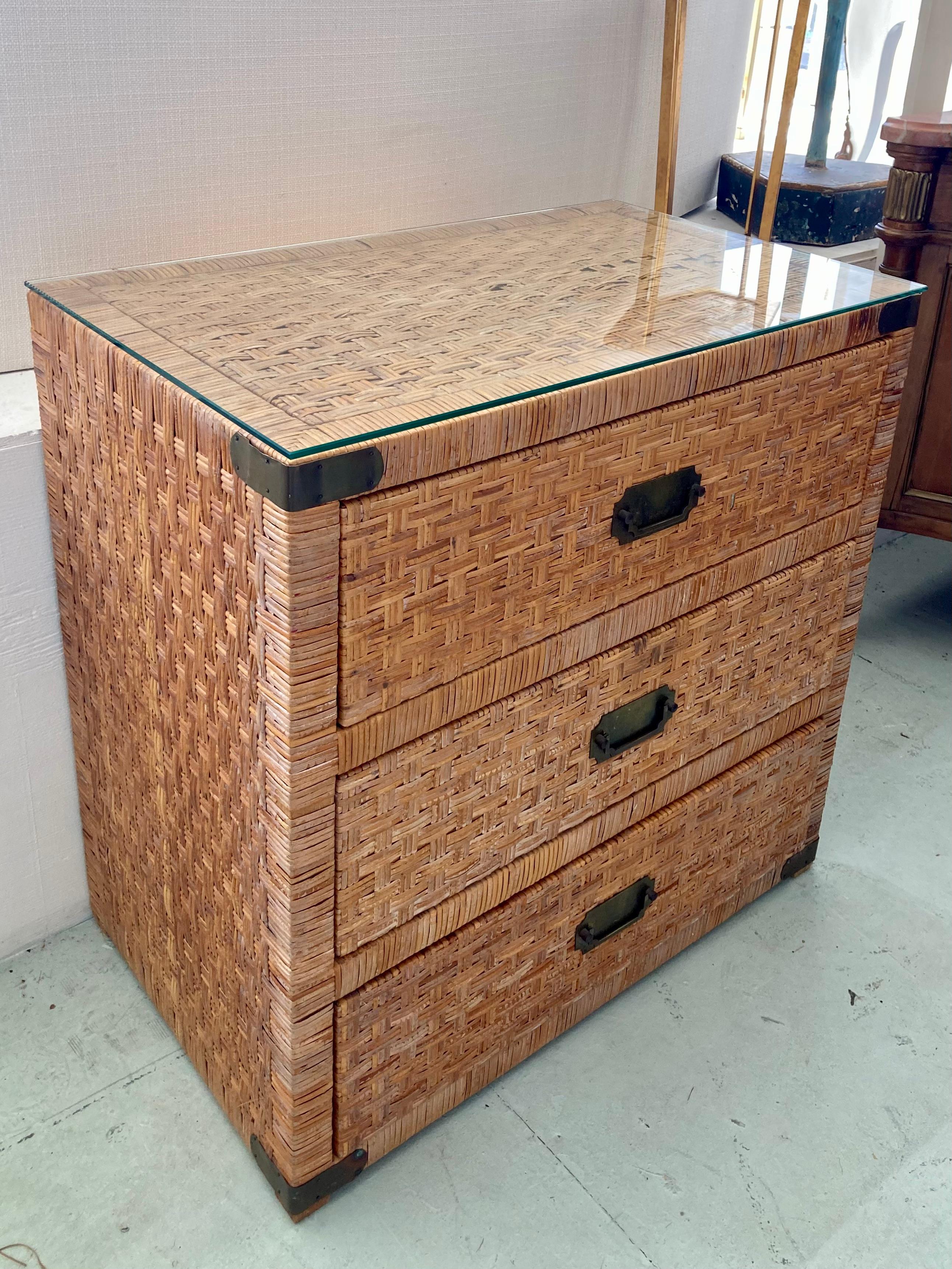 American Bielecky Brothers Billy Baldwin Rattan Chest